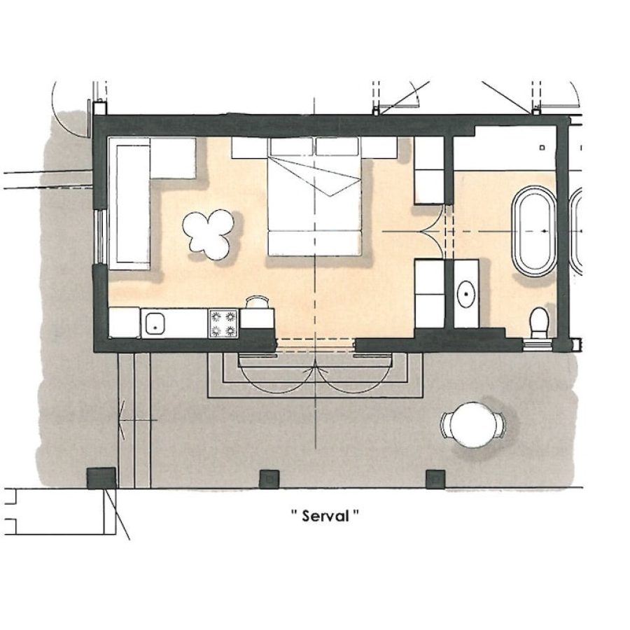 accommodation living area plan
