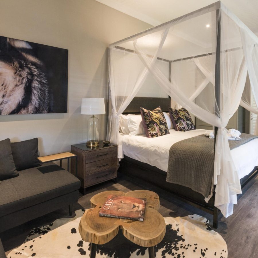 living room and king size bed accommodation